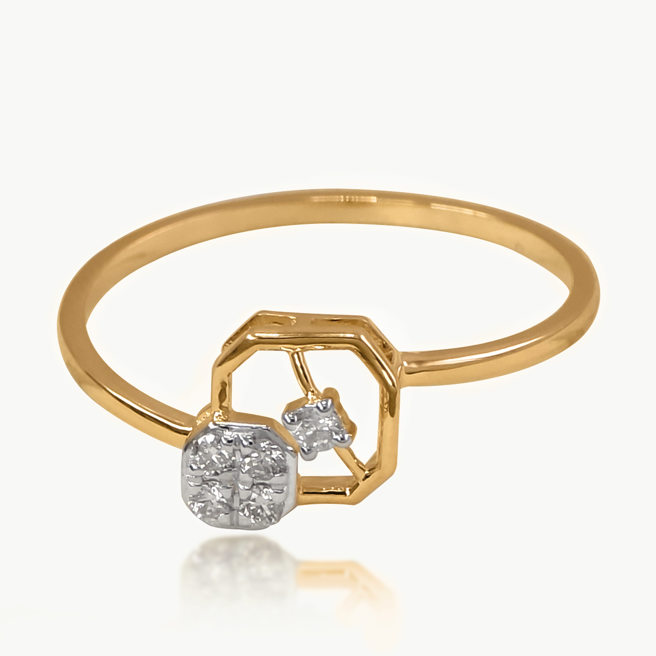 Prism loop Dainty Diamond Ring
