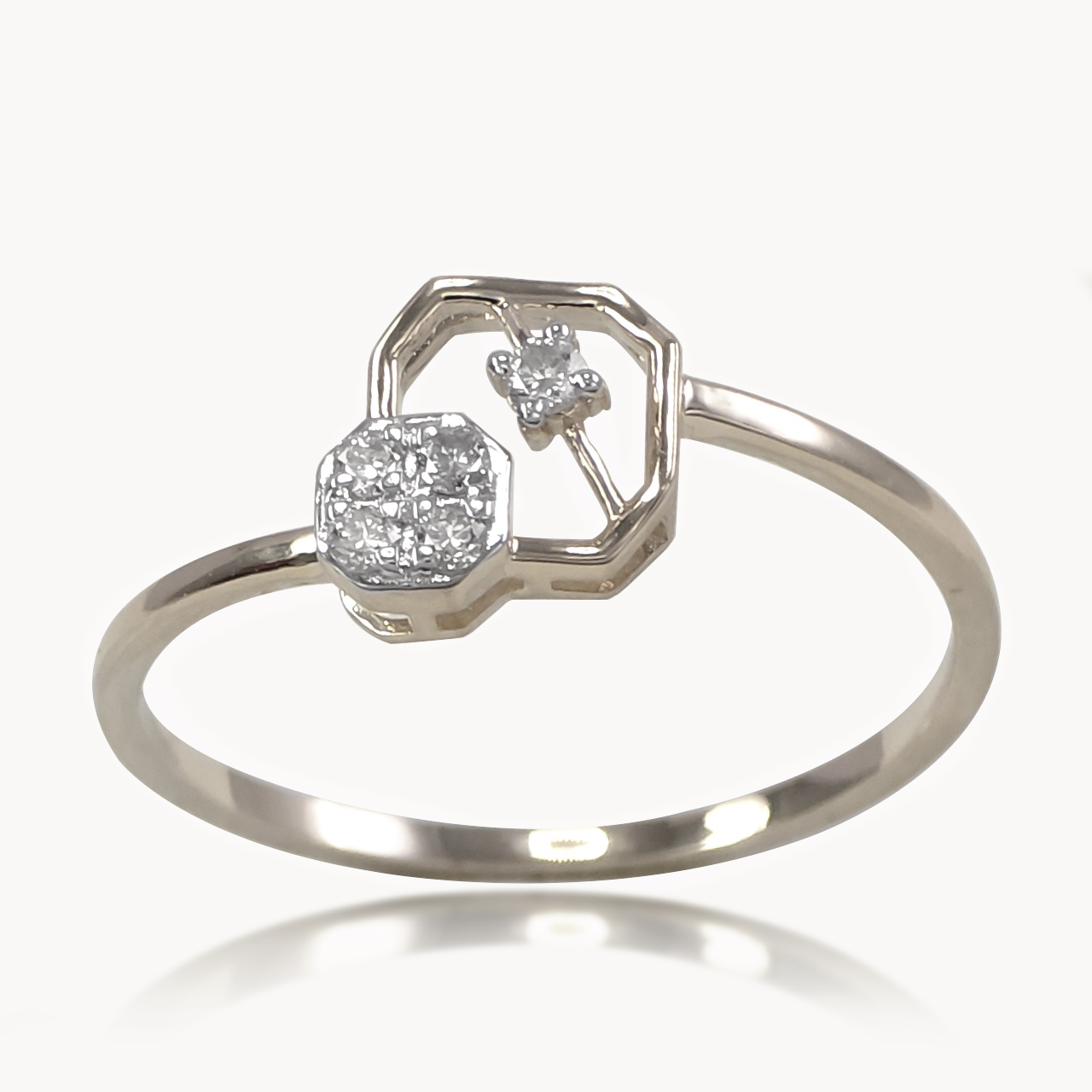 Prism loop Dainty Diamond Ring