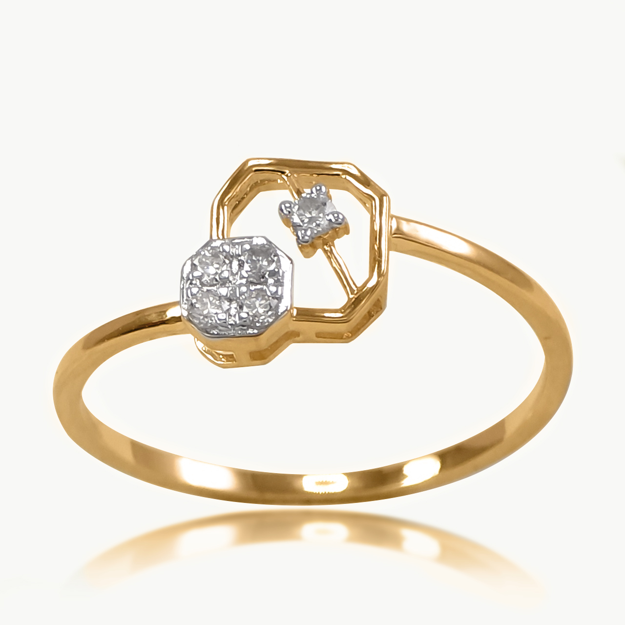 Prism loop Dainty Diamond Ring