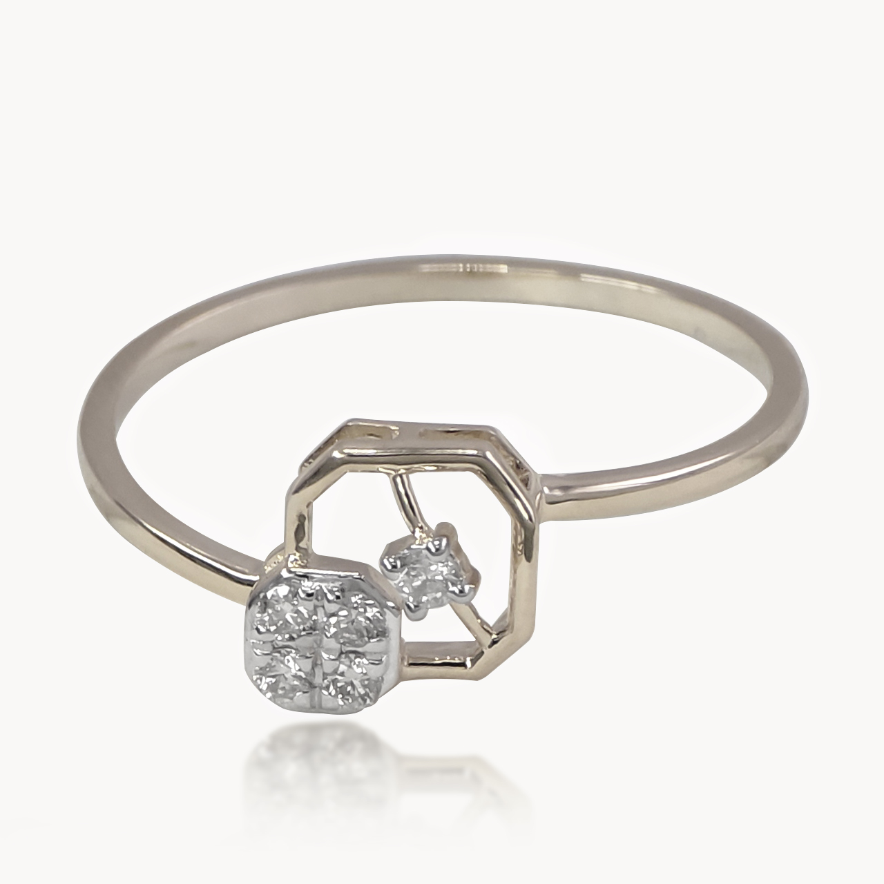 Prism loop Dainty Diamond Ring