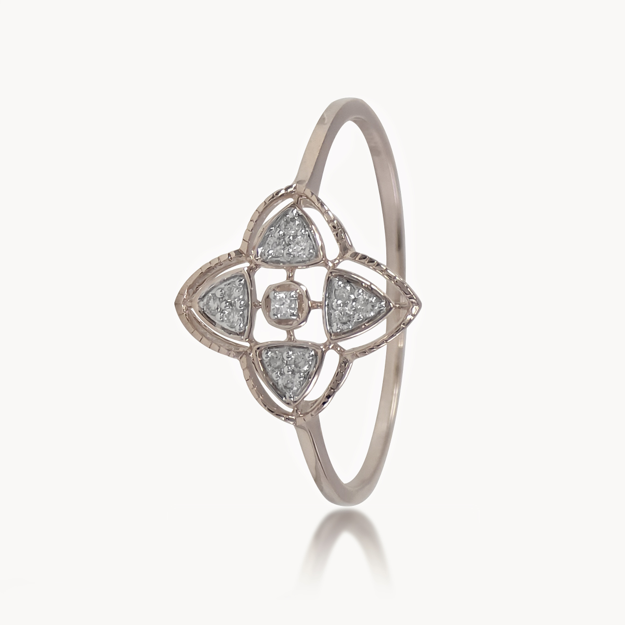 Gilded Petals Diamond Ring