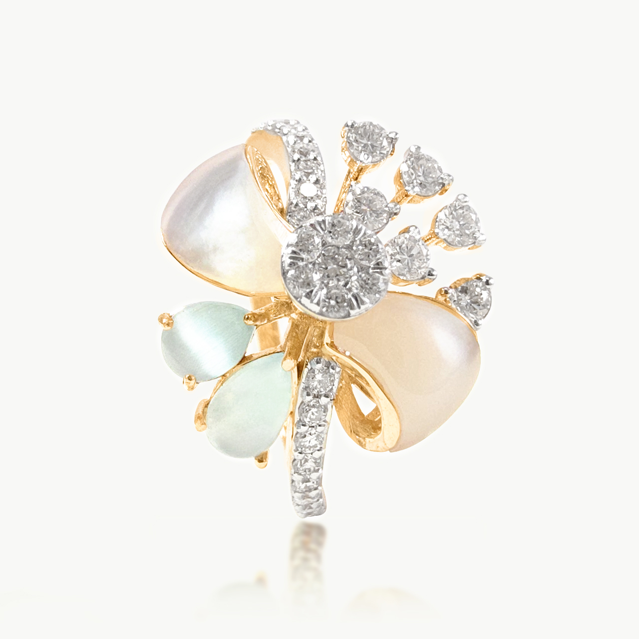 Lunar Bloosom Cocktail Diamond Ring
