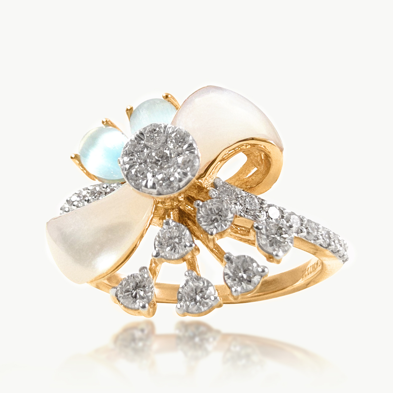 Lunar Bloosom Cocktail Diamond Ring