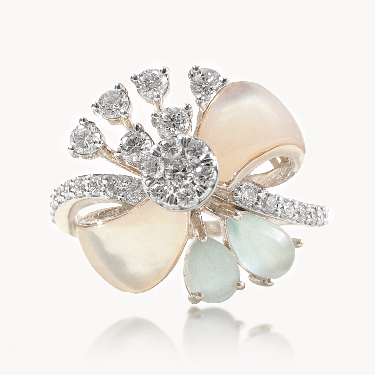 Lunar Bloosom Cocktail Diamond Ring