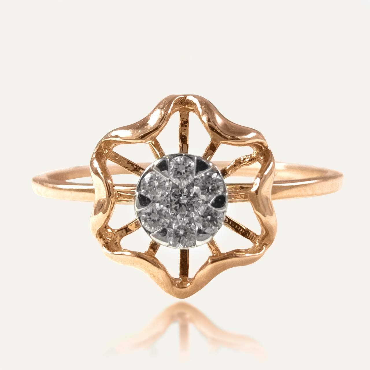 Krit Flower Design Diamond Ring For Her