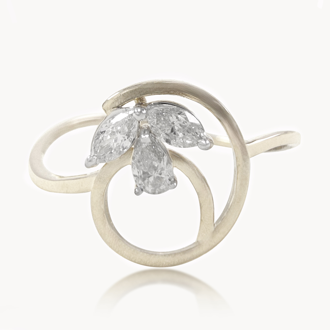 Dewdrop Orbit Diamond Ring