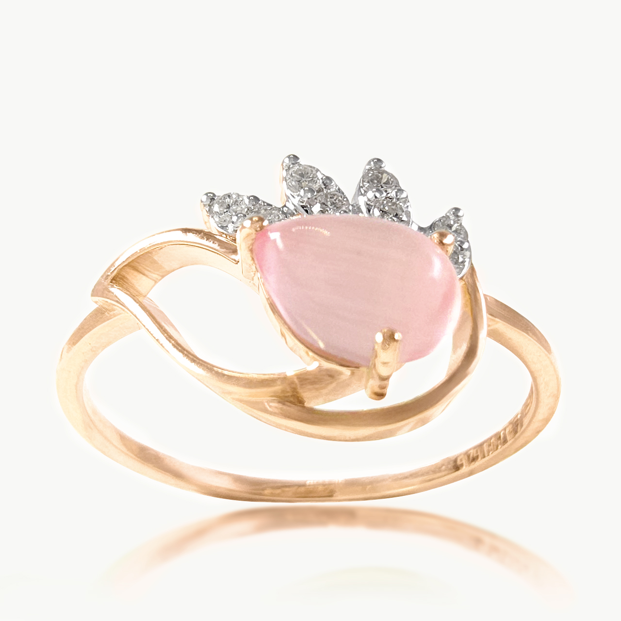 Rosé Dewdrop Diamond Ring