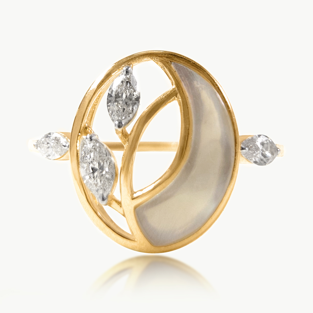 Crescent Moon Diamond Rings