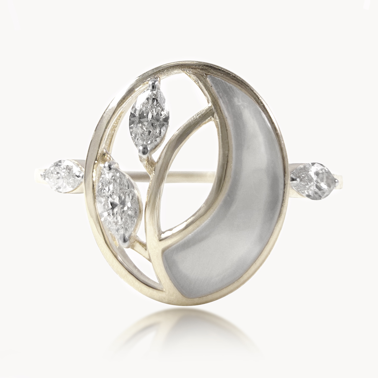 Crescent Moon Diamond Rings