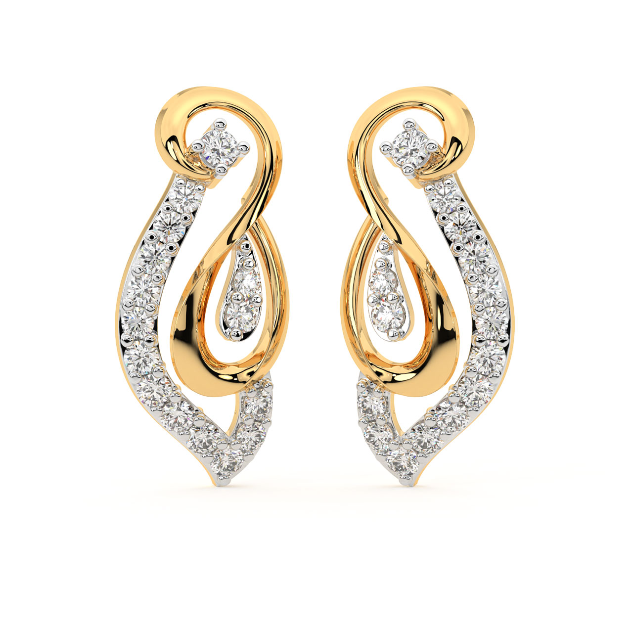 Kai Round Diamond Stud Earrings