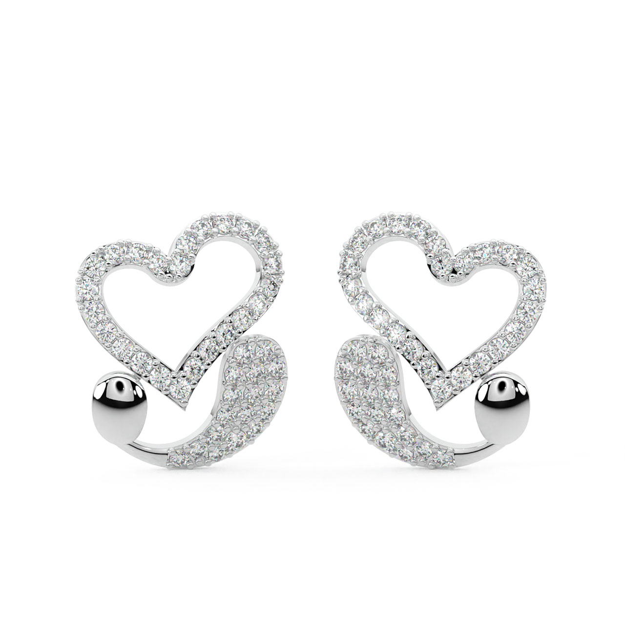 Ella Heart Shaped Stud Earrings