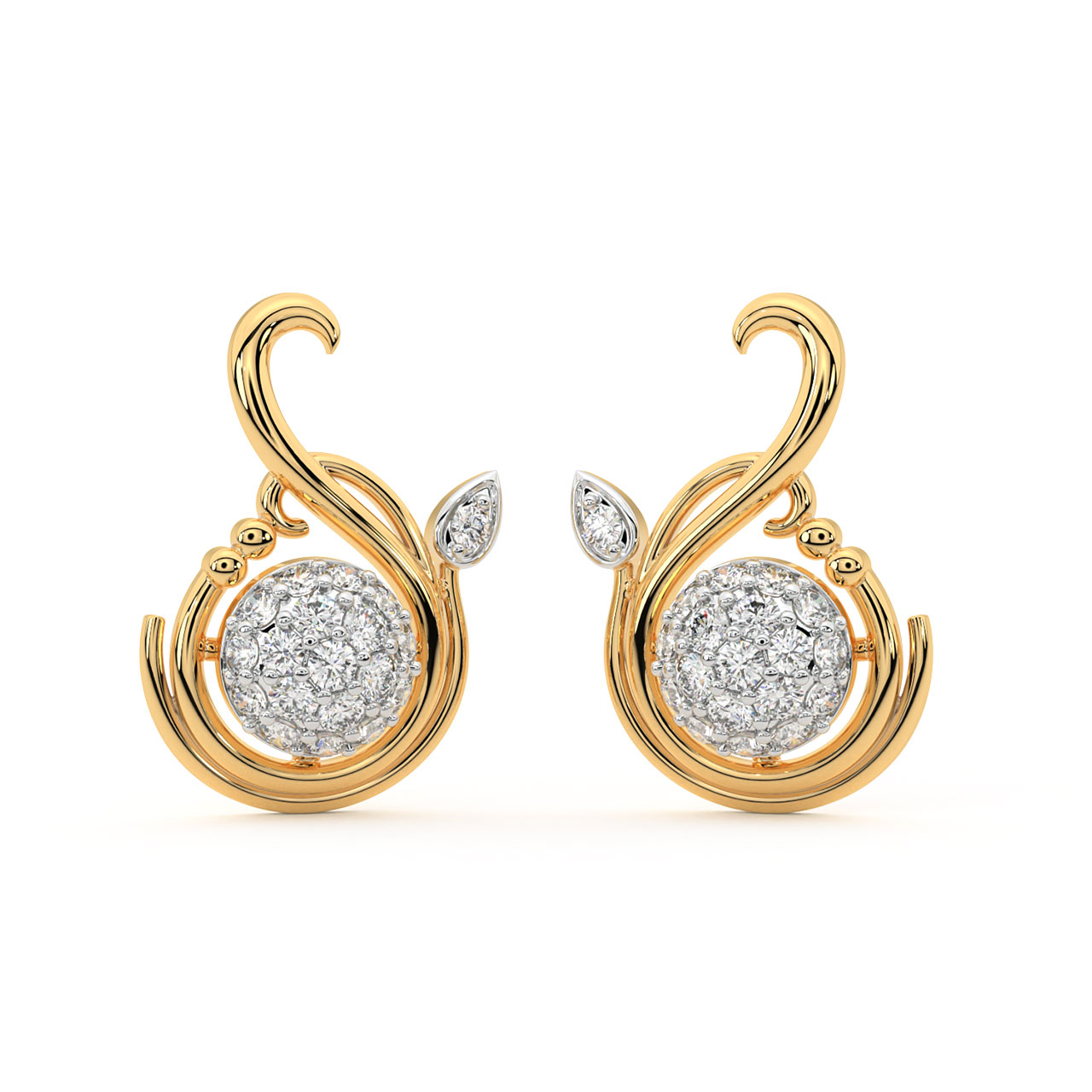 Isla Round Diamond Stud Earrings