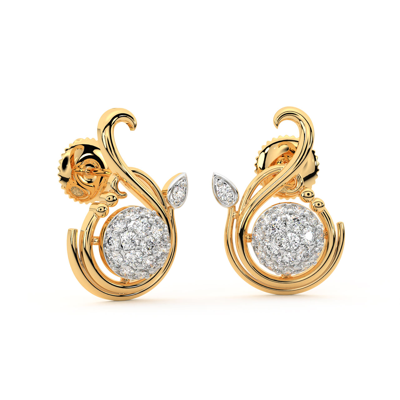 Isla Round Diamond Stud Earrings