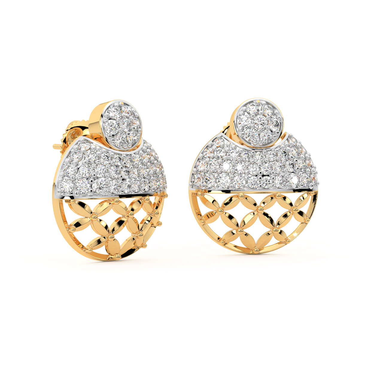 Astrid Round Diamond Stud Earrings