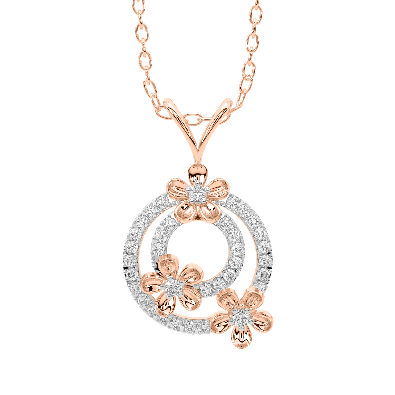 Drizzle Round Diamond Pendant