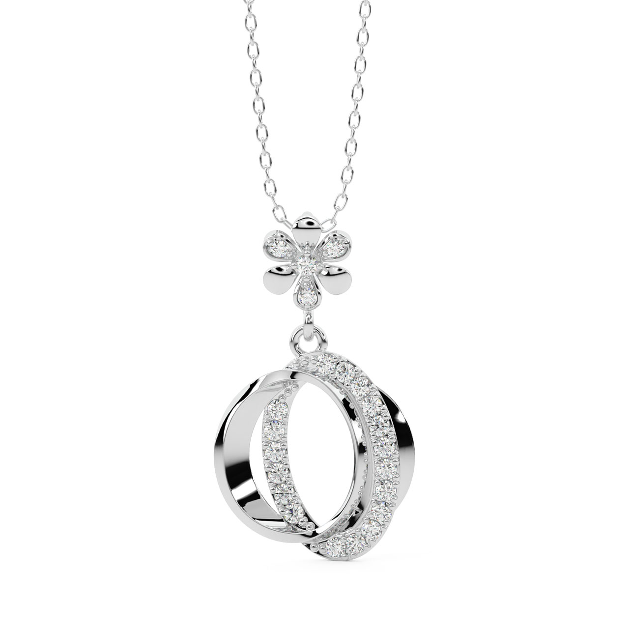 Leo Round Diamond Office Wear Pendant