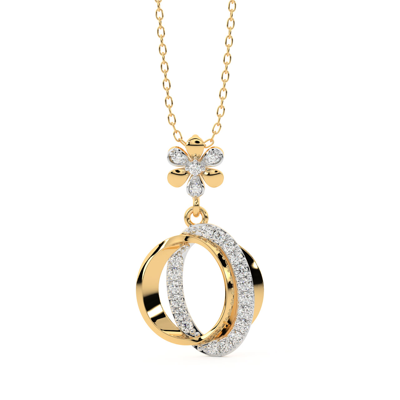 Leo Round Diamond Office Wear Pendant