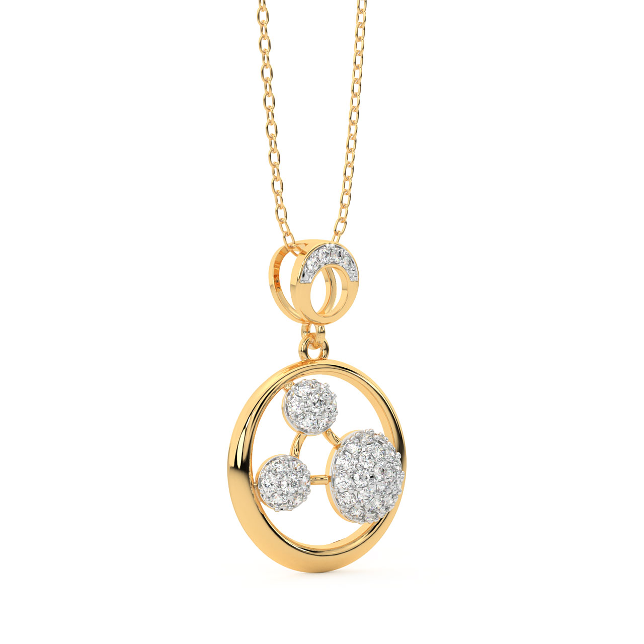 Aiden Round Diamond Office Wear Pendant