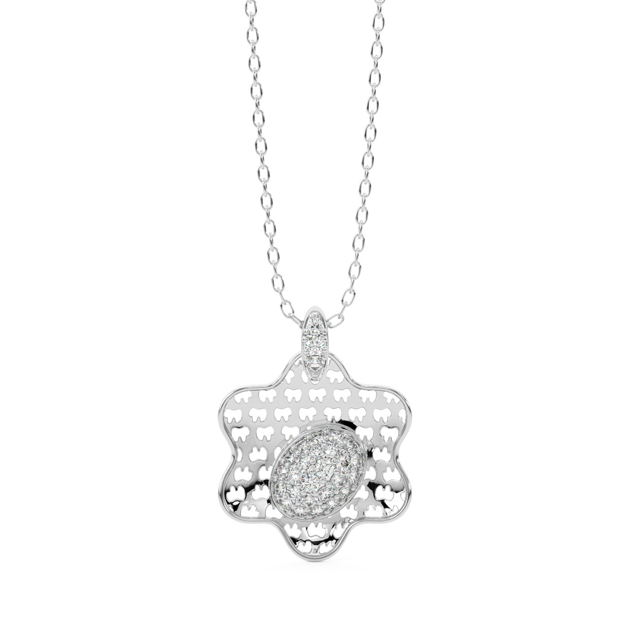 Lily Round Diamond Office Wear Pendant