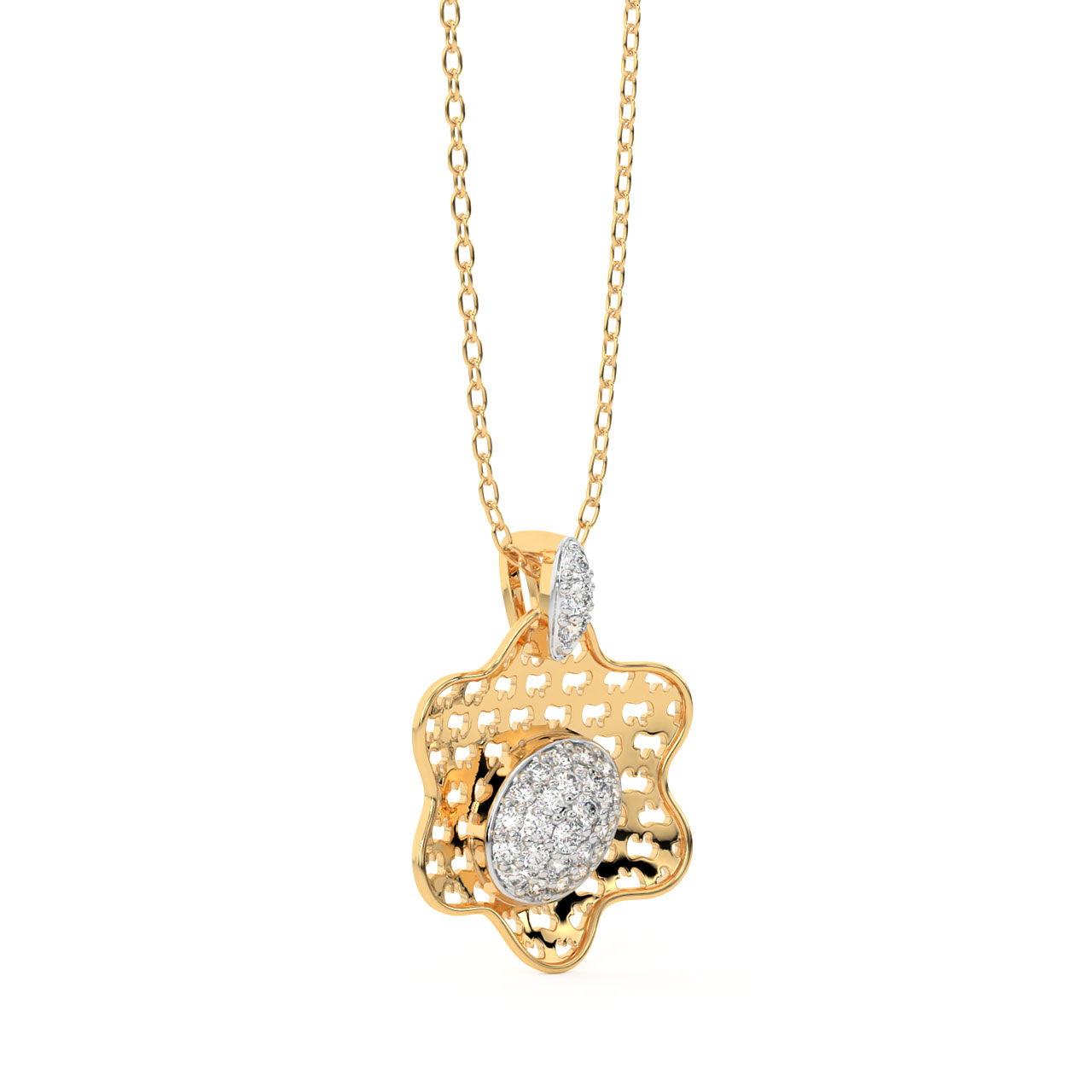 Lily Round Diamond Office Wear Pendant