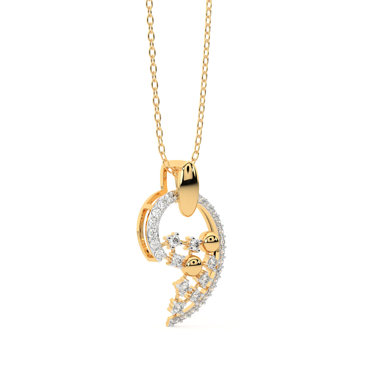 Dahlia Round Diamond Office Wear Pendant