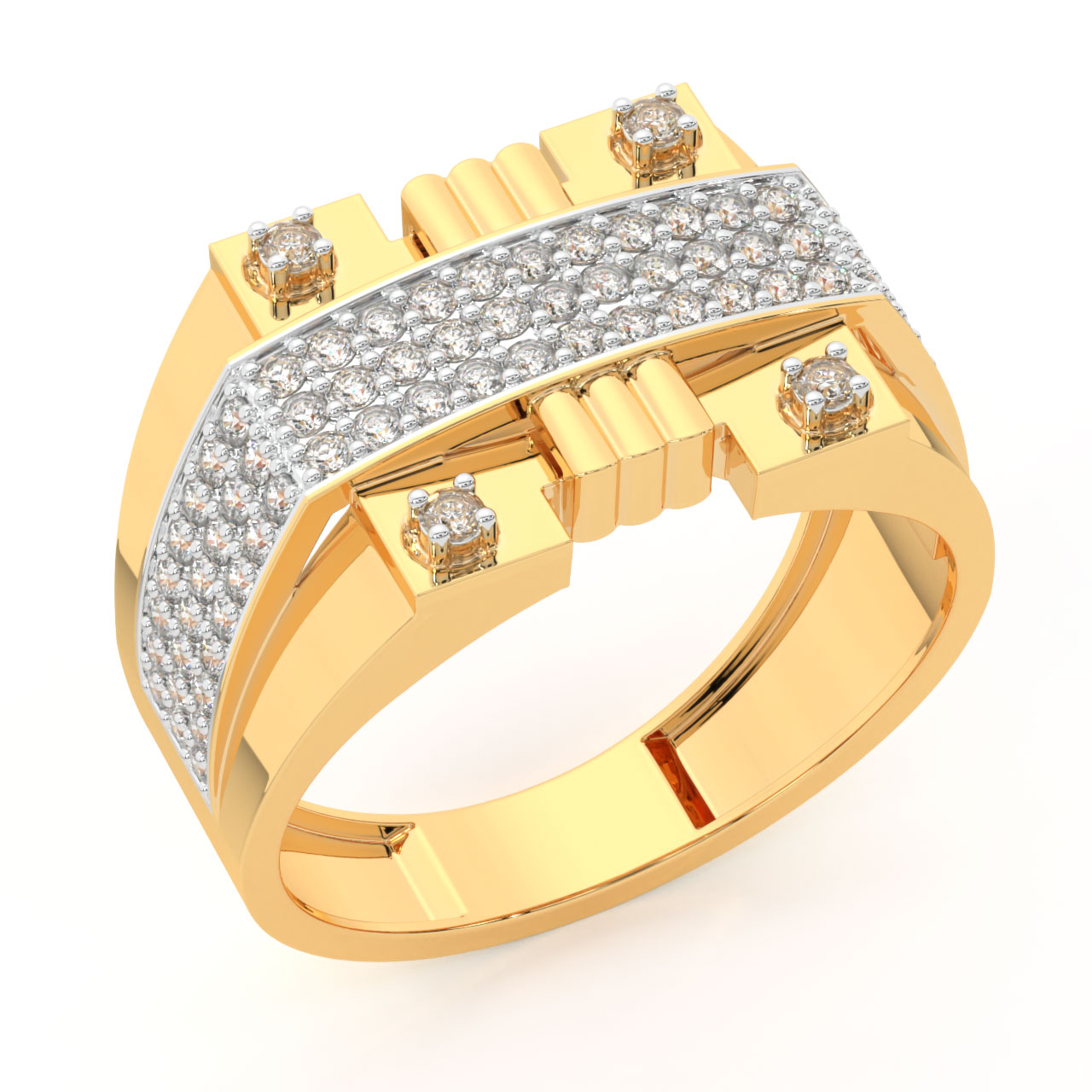 Jasper Round Diamond Ring For Men