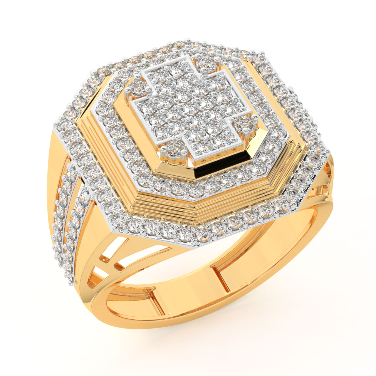 Levi Round Diamond Ring For Men