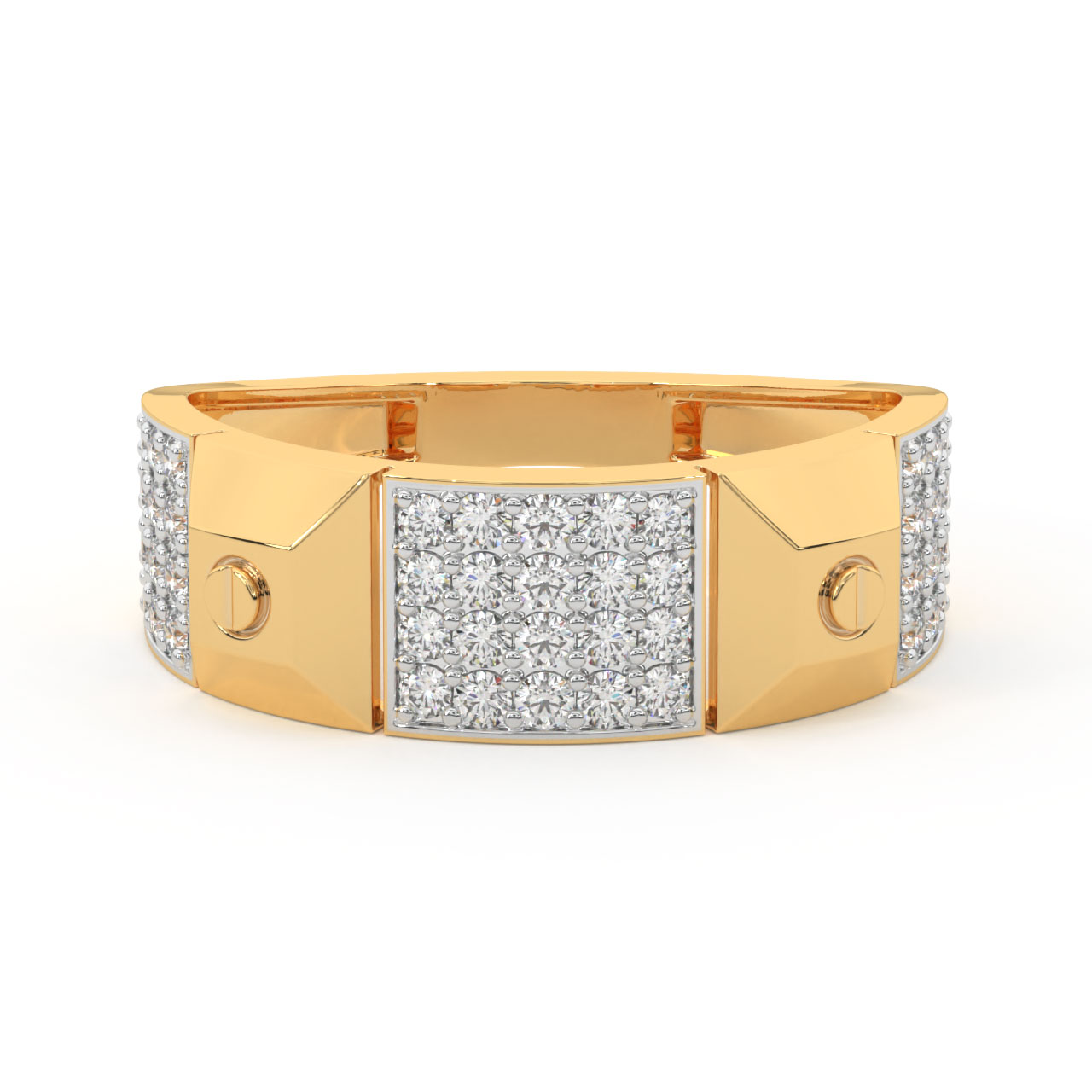 Citric Round Diamond Ring For Men