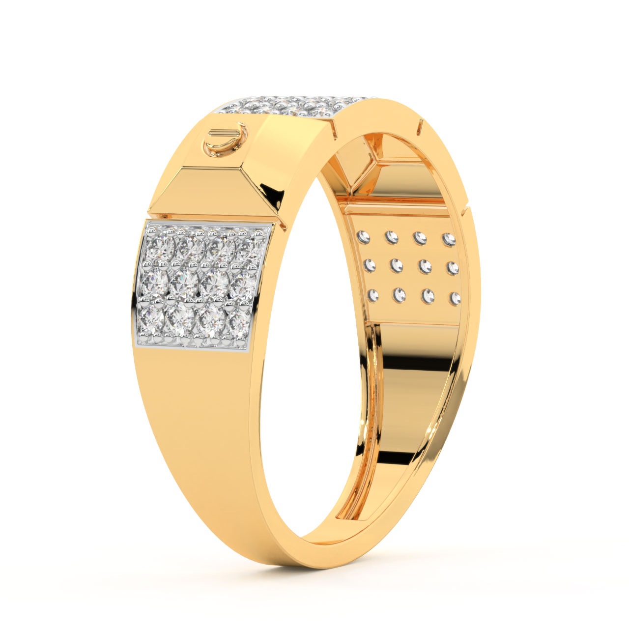 Citric Round Diamond Ring For Men