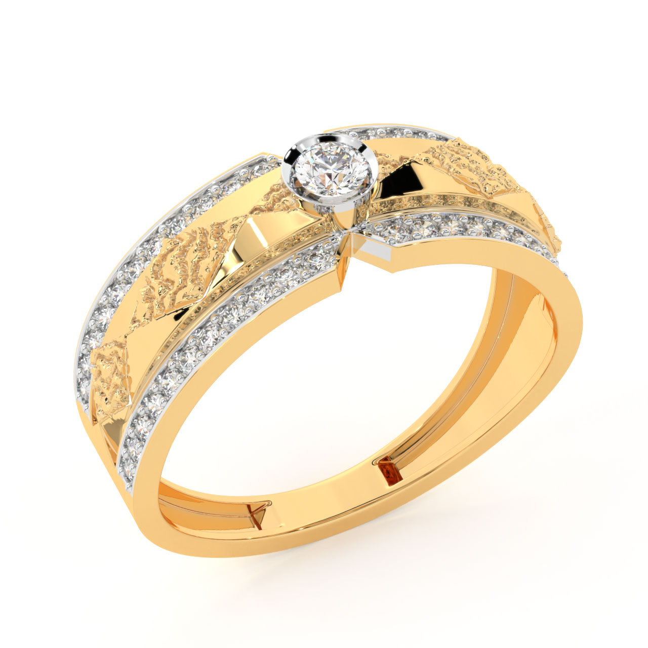 Fleurina Round Diamond Ring For Men