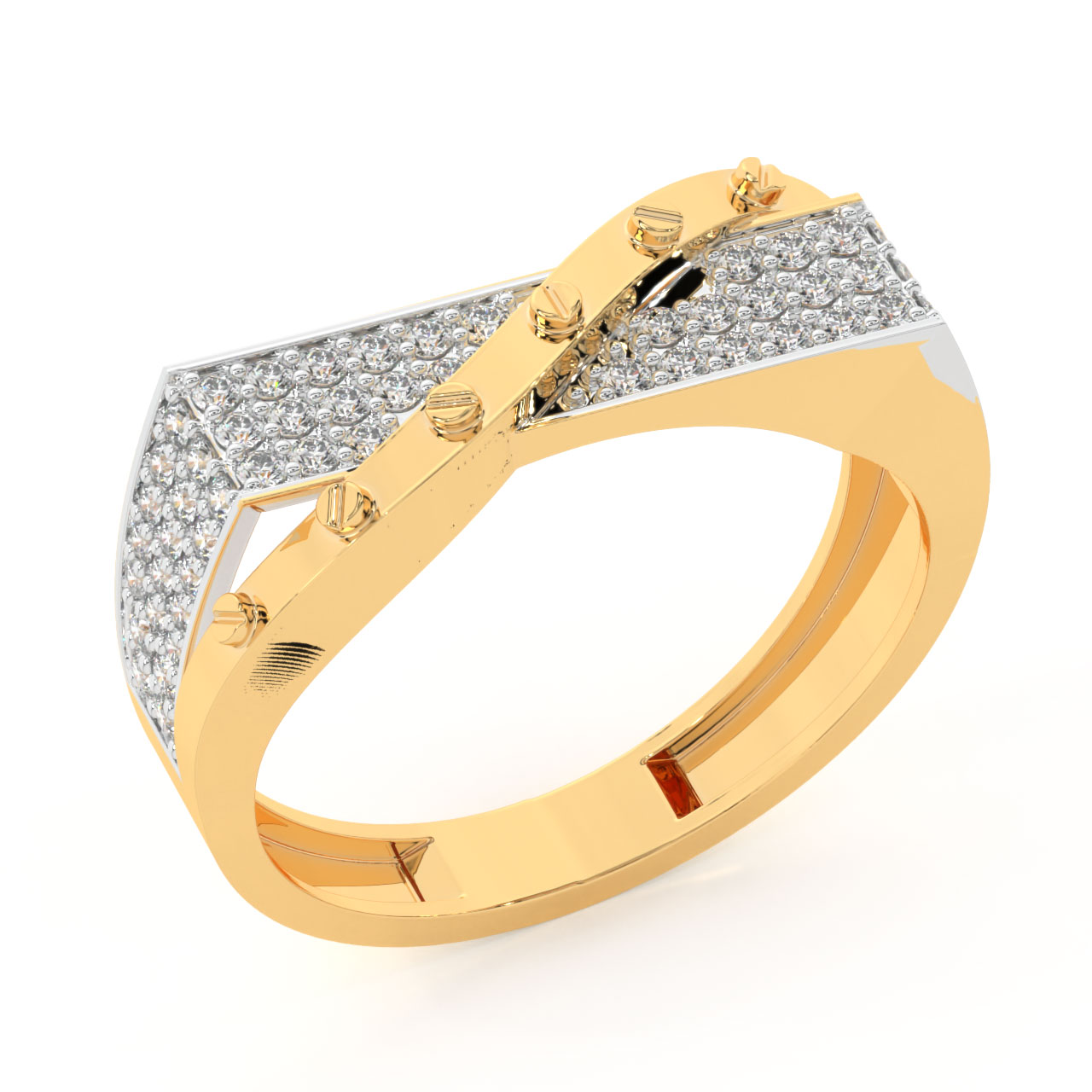 Triune Round Diamond Ring For Men