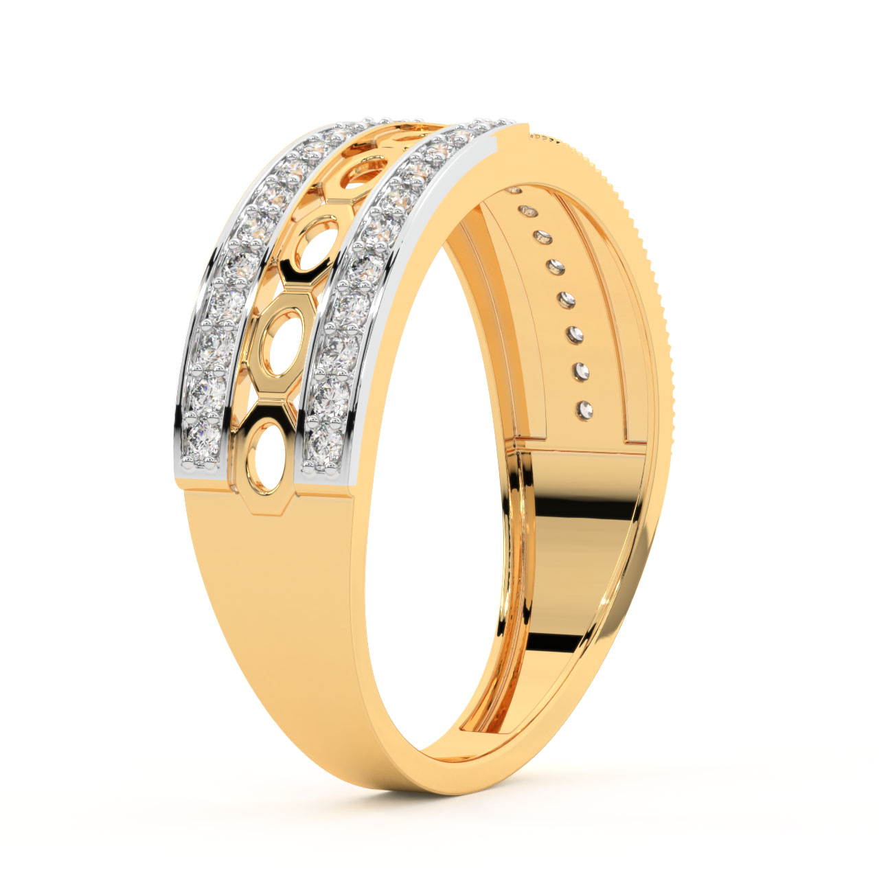 Buy Gleamy Quad Diamond Ring For Men Online | CaratLane