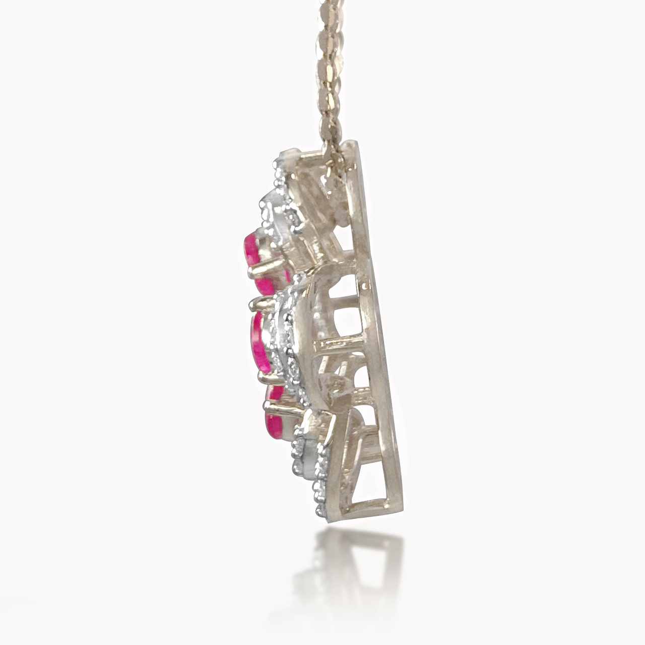 Ruby Studded Diamond Pendant