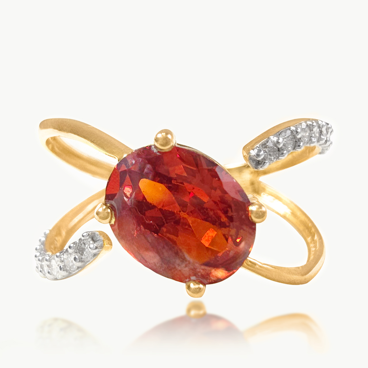 Agate Red Stone Diamond Rings