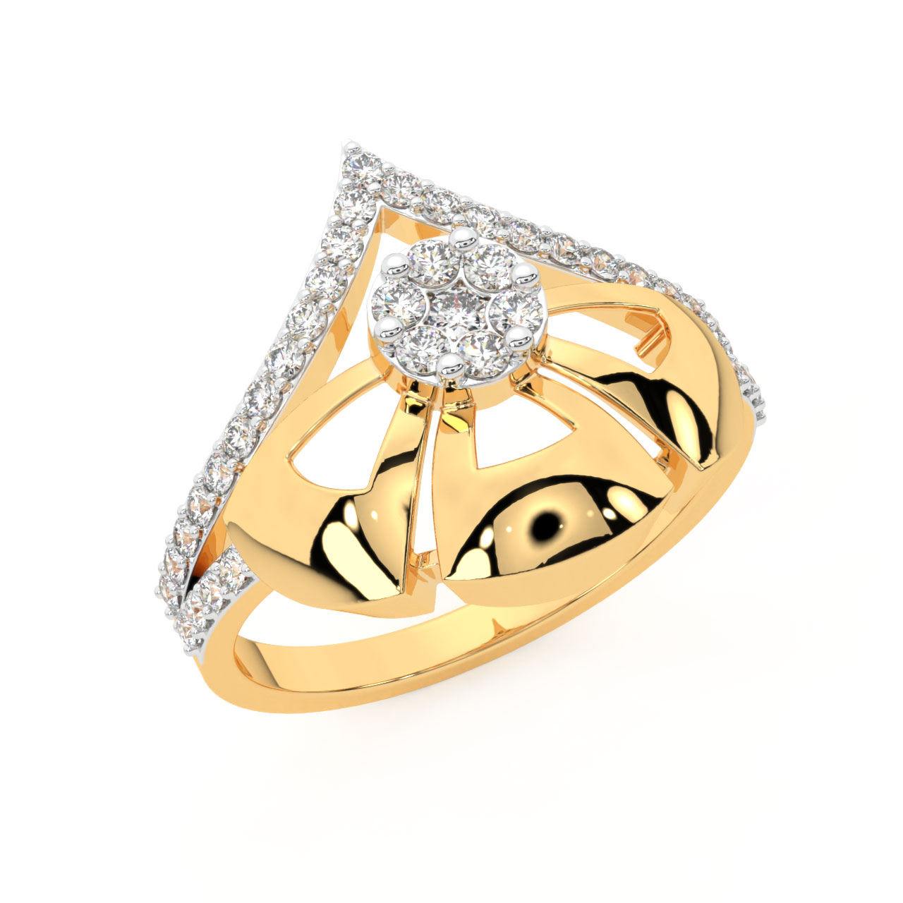 Shon Round Diamond Engagement Ring