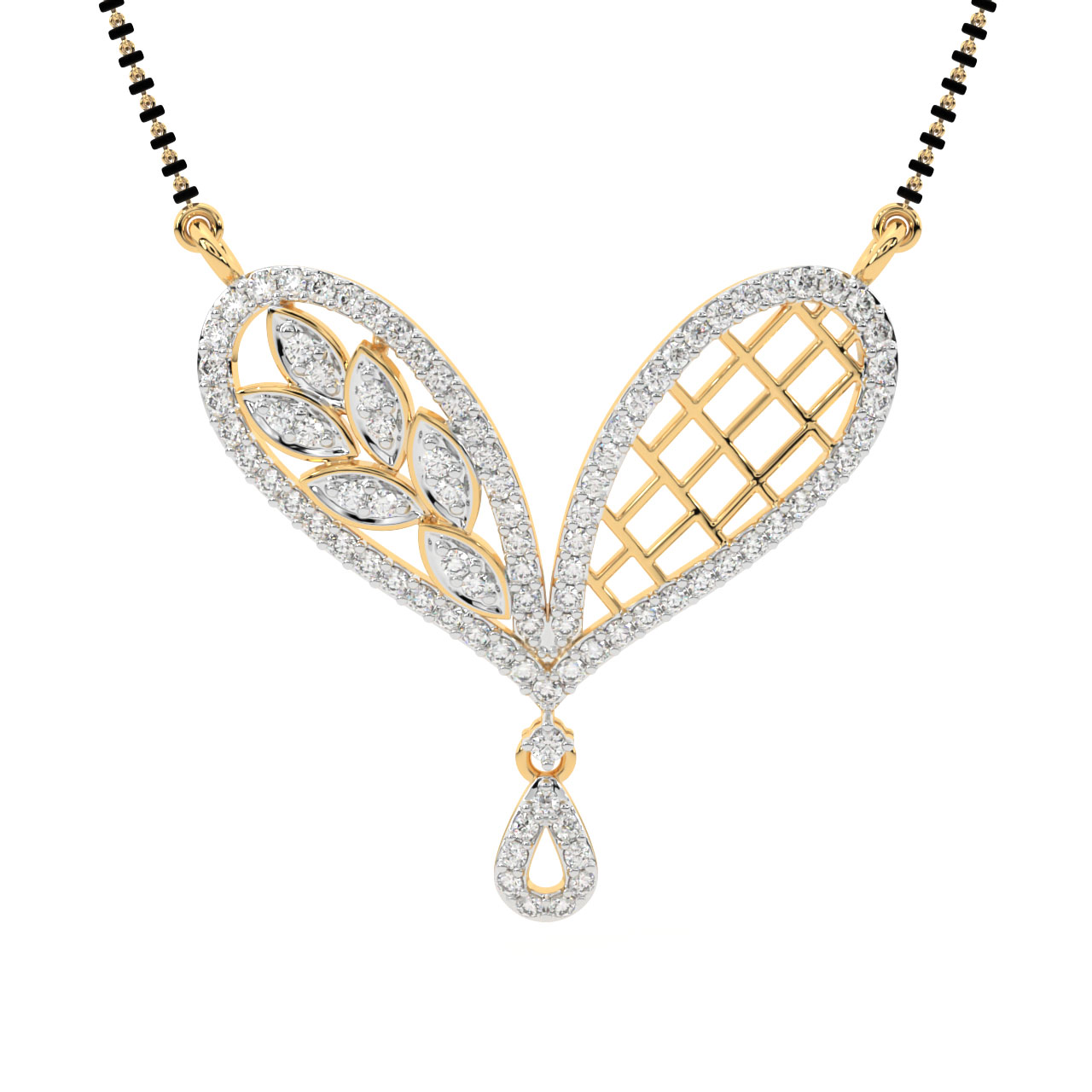 Diamond Mangalsutra In Heart Shaped