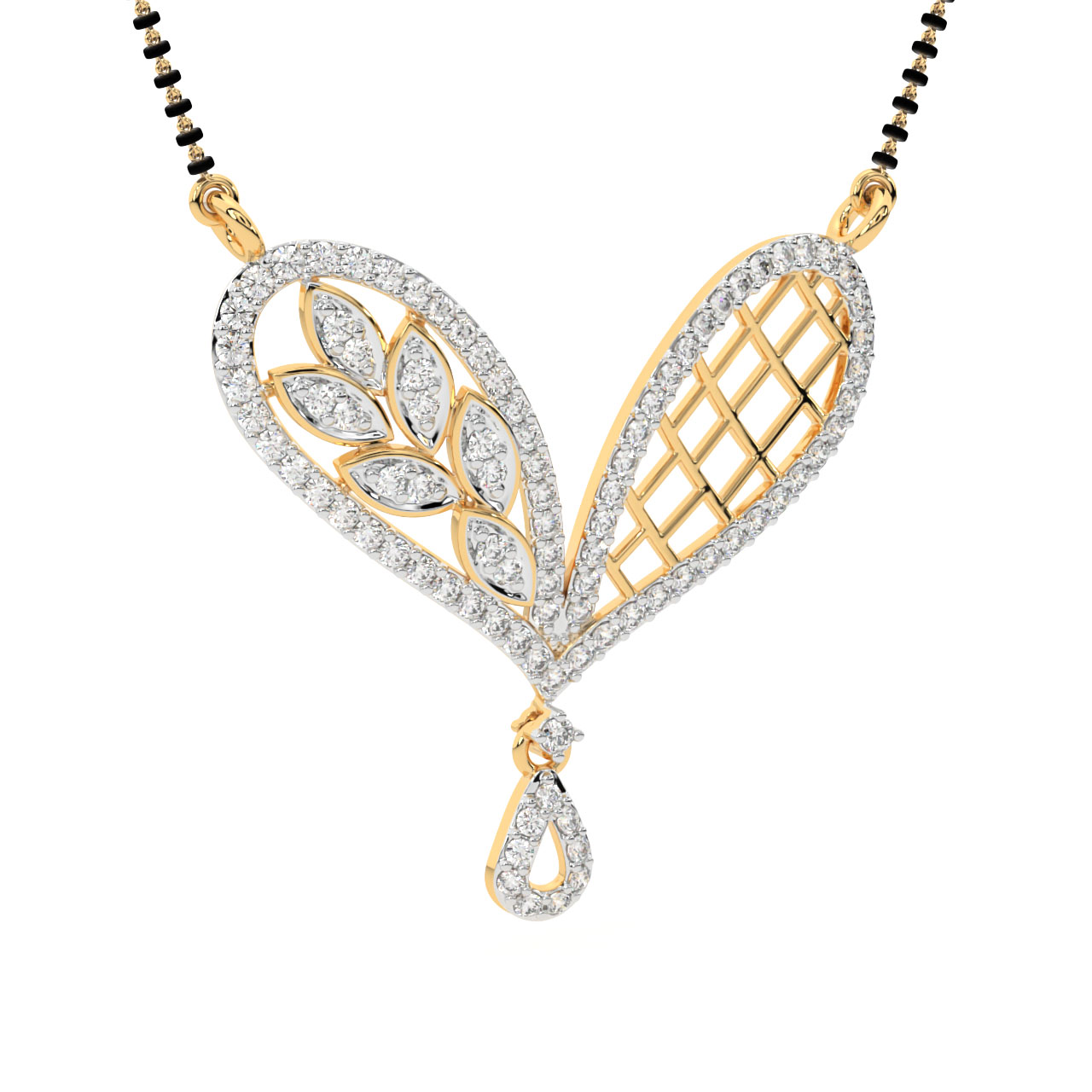 Diamond Mangalsutra In Heart Shaped