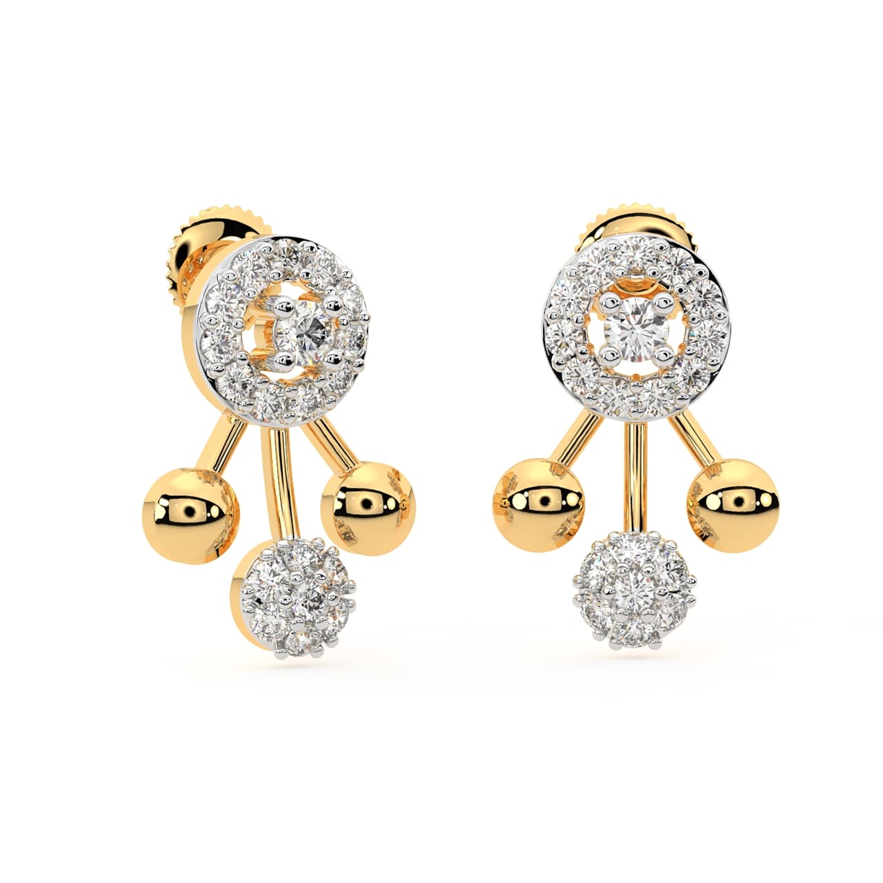 Caleb Round Diamond Stud Earrings