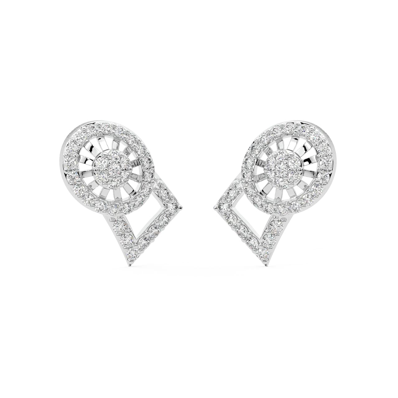 Divsha Round Diamond Stud Earrings