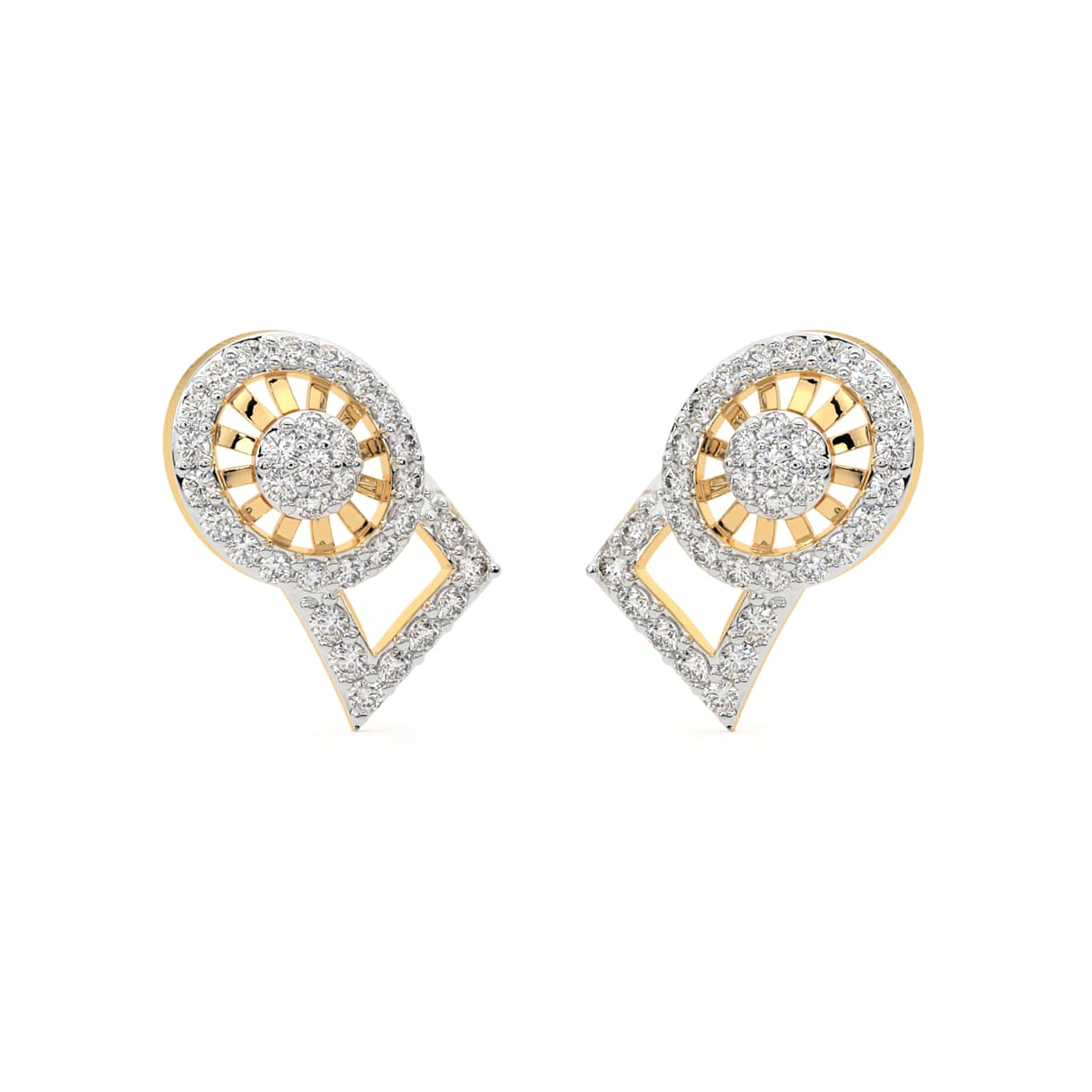 Divsha Round Diamond Stud Earrings