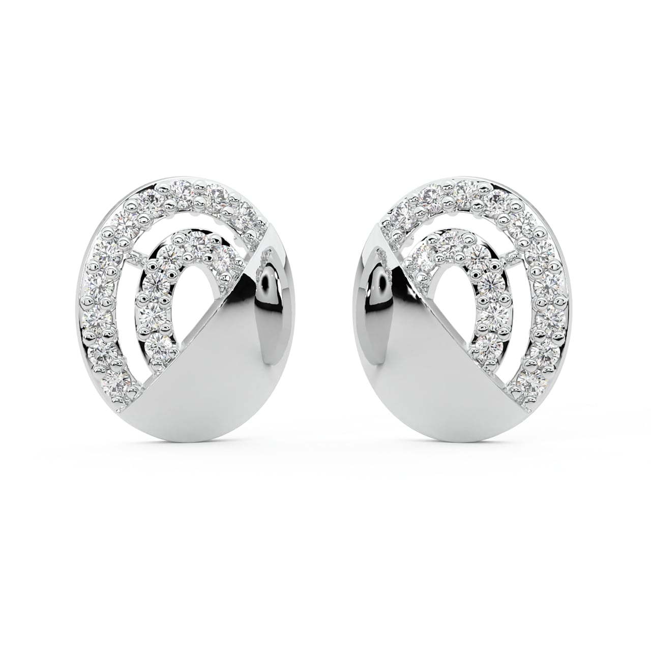 Gavra Round Diamond Stud Earrings