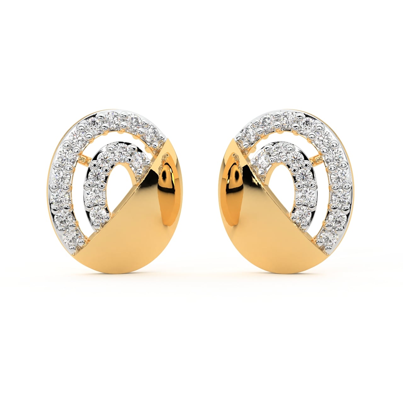 Gavra Round Diamond Stud Earrings