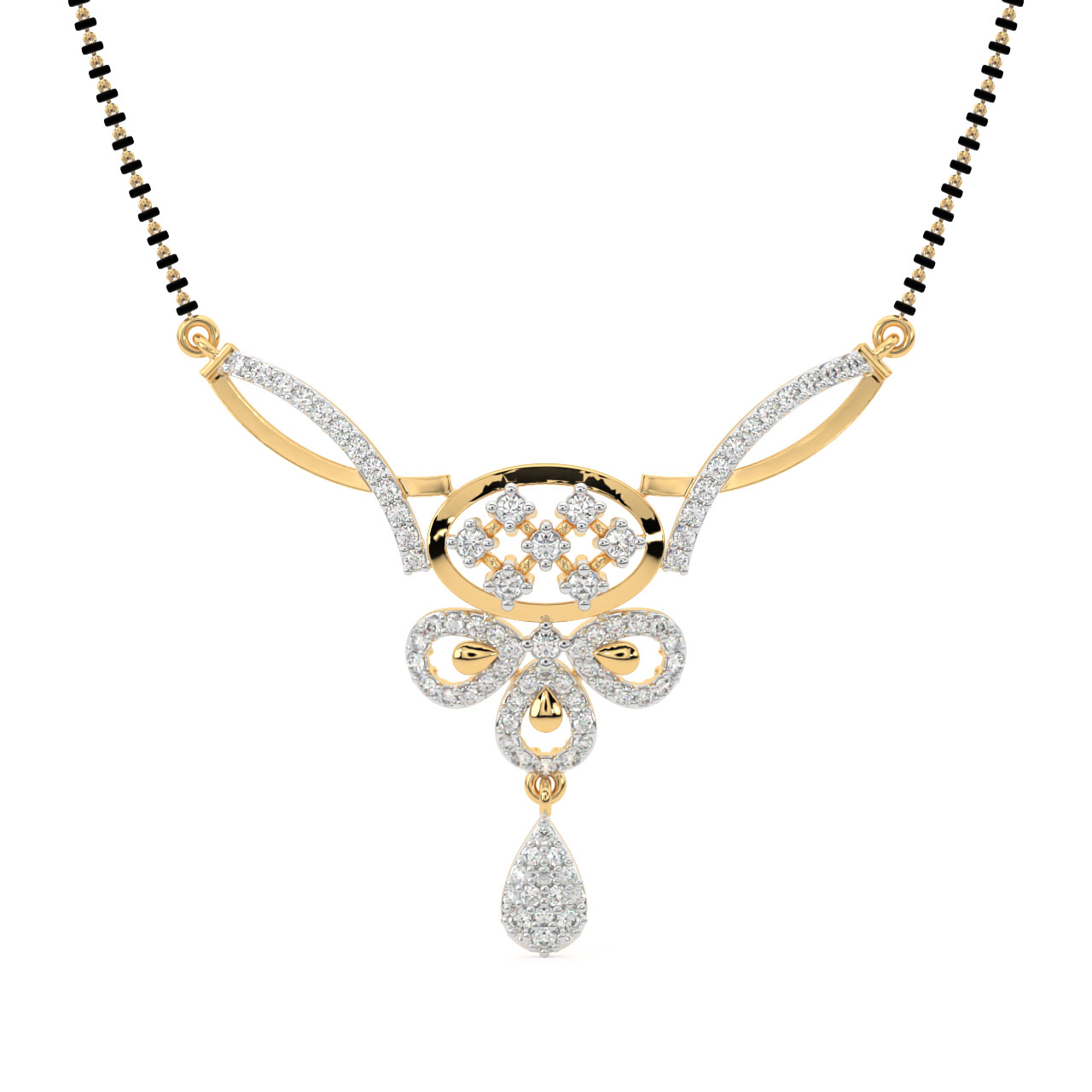 Diamond Mangalsutra Design In Gold