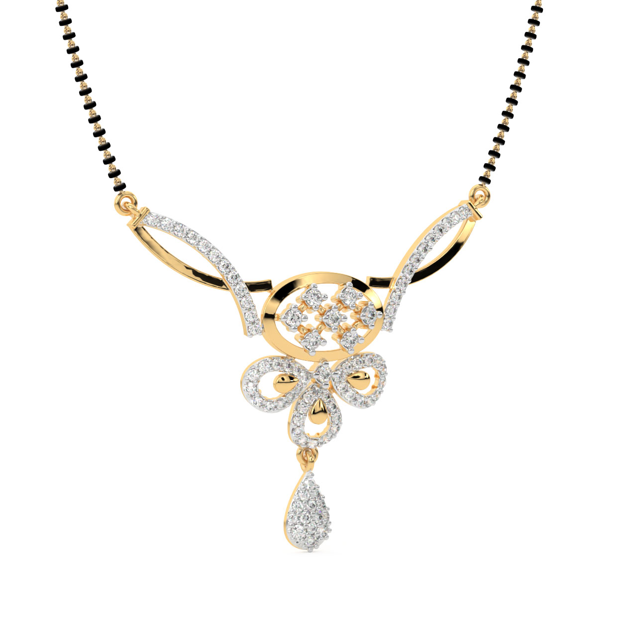 Diamond Mangalsutra Design In Gold