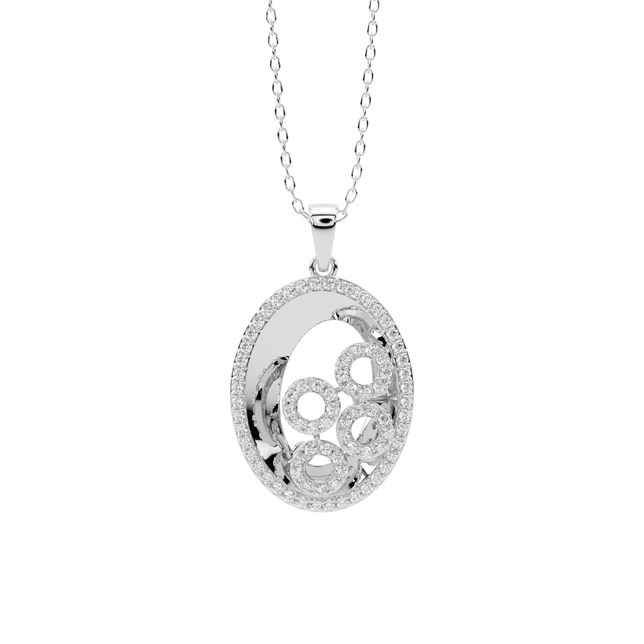 Fineena Round Diamond Office Wear Pendant