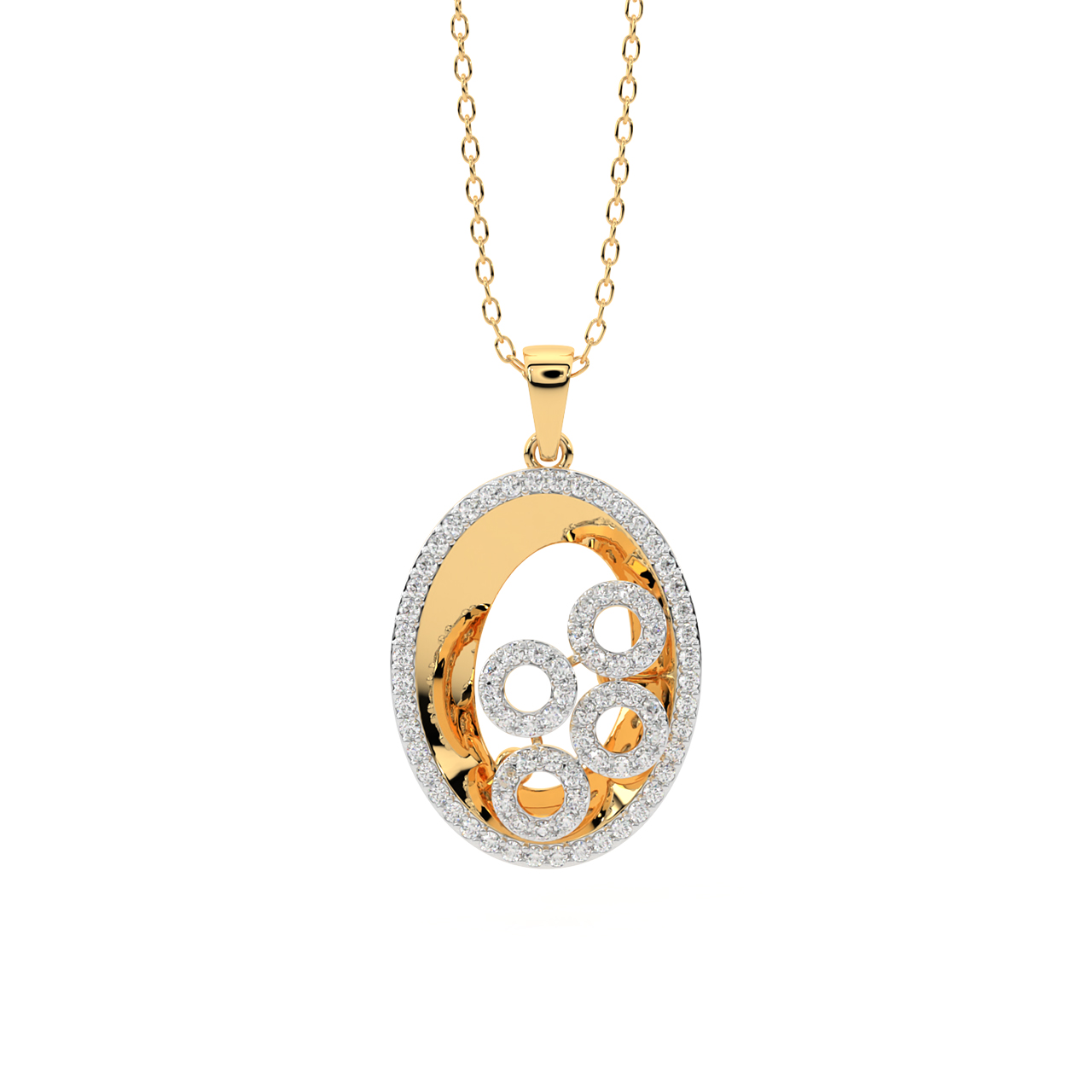 Fineena Round Diamond Office Wear Pendant