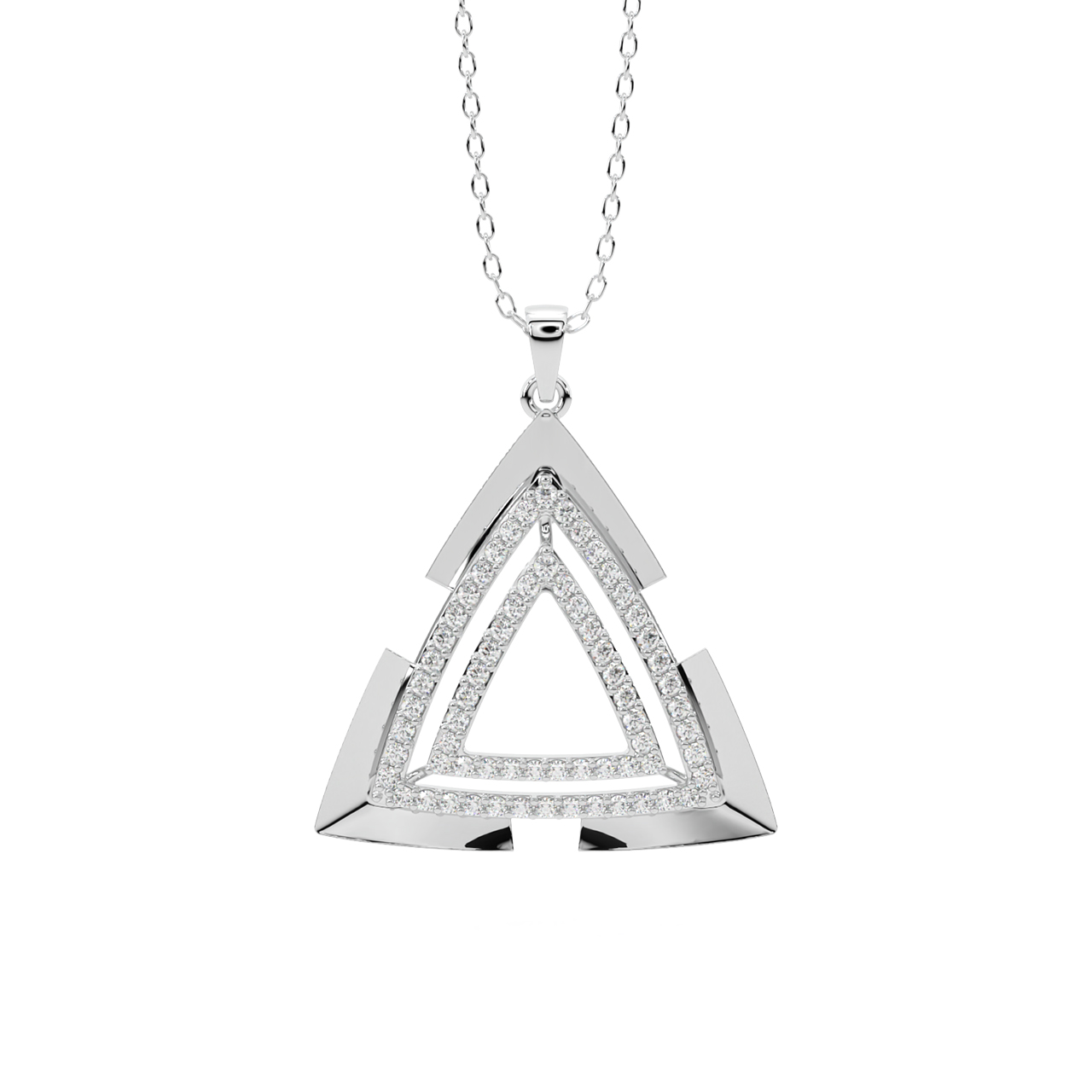 Trio Round Diamond Office Wear Pendant