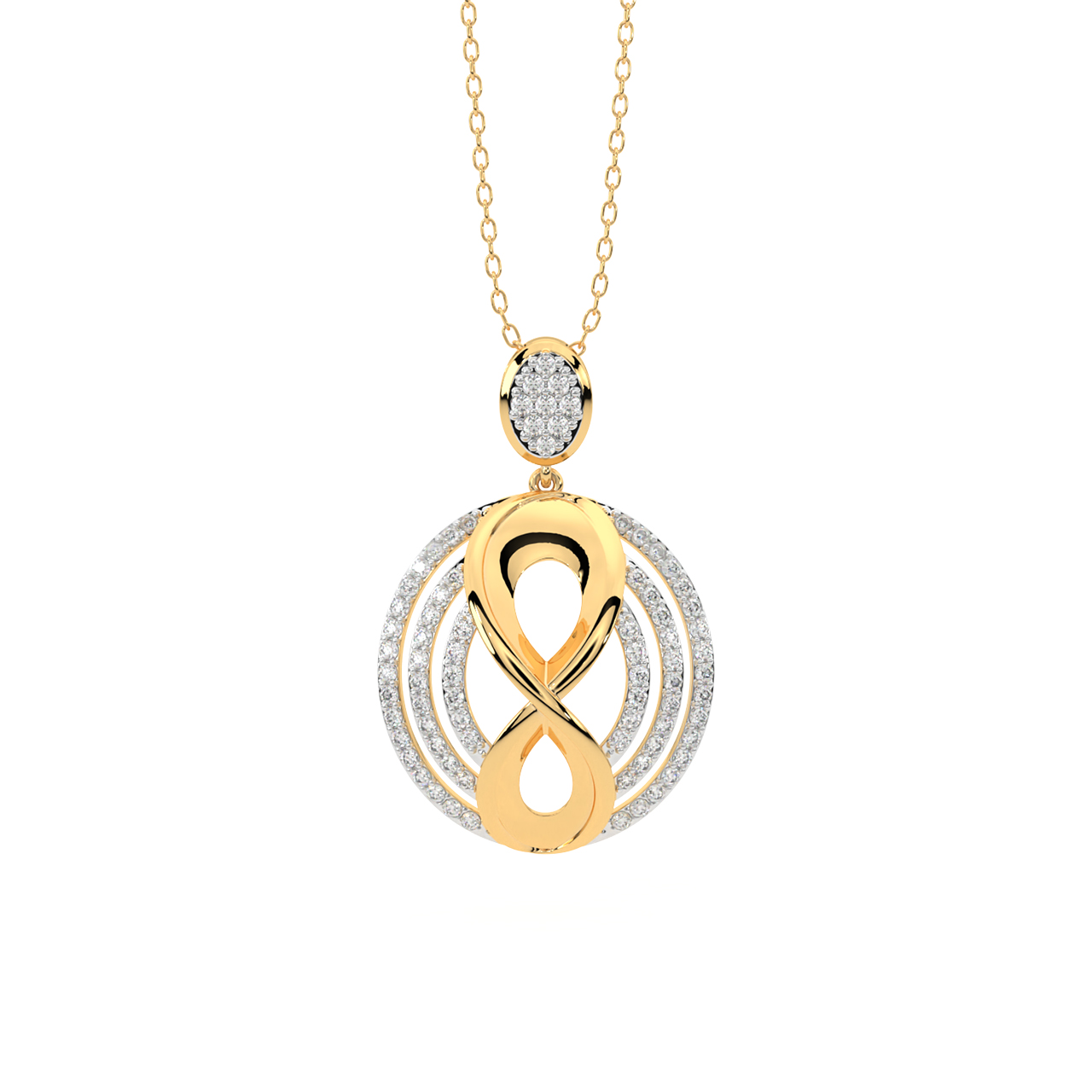 Maurya Round Diamond Office Wear Pendant