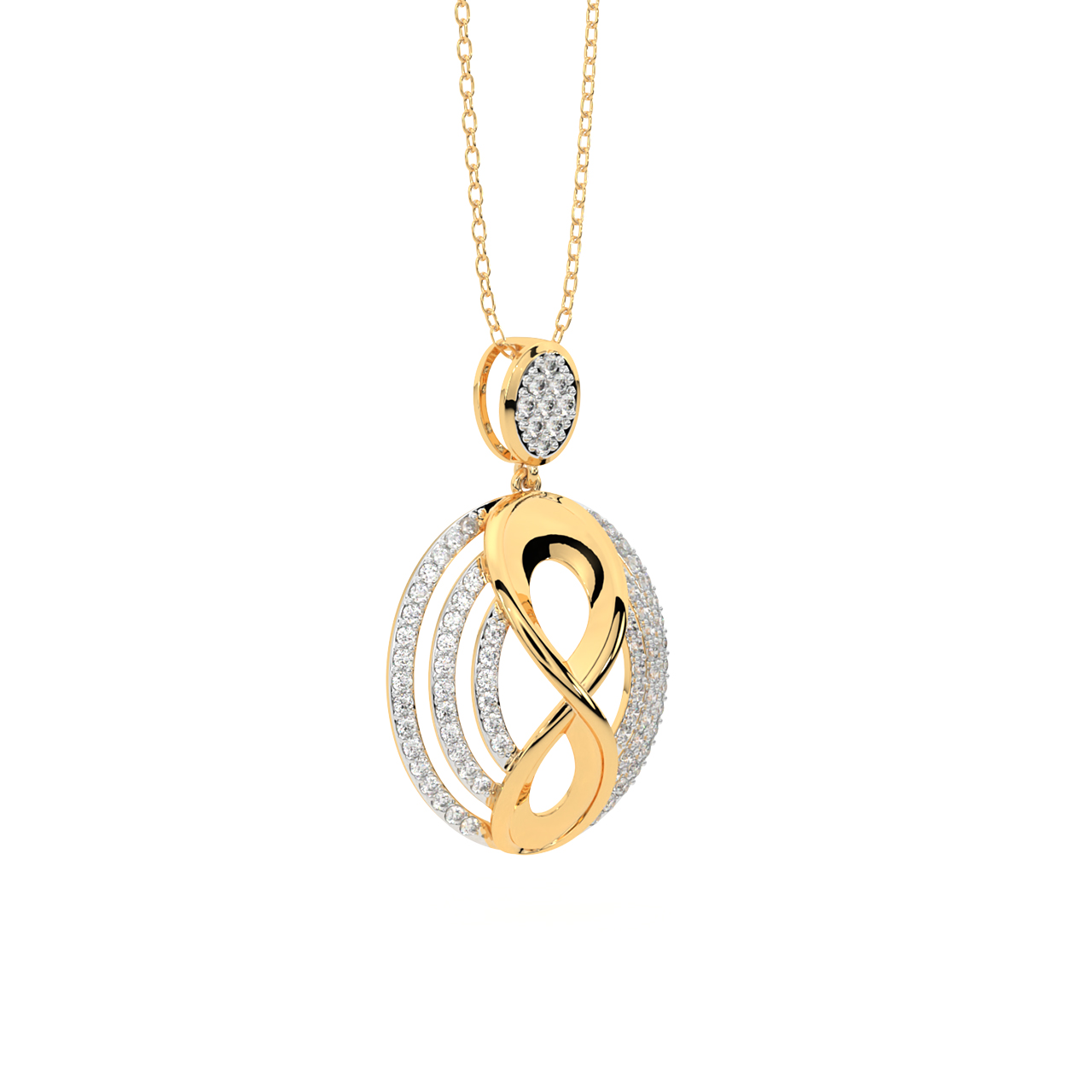 Maurya Round Diamond Office Wear Pendant