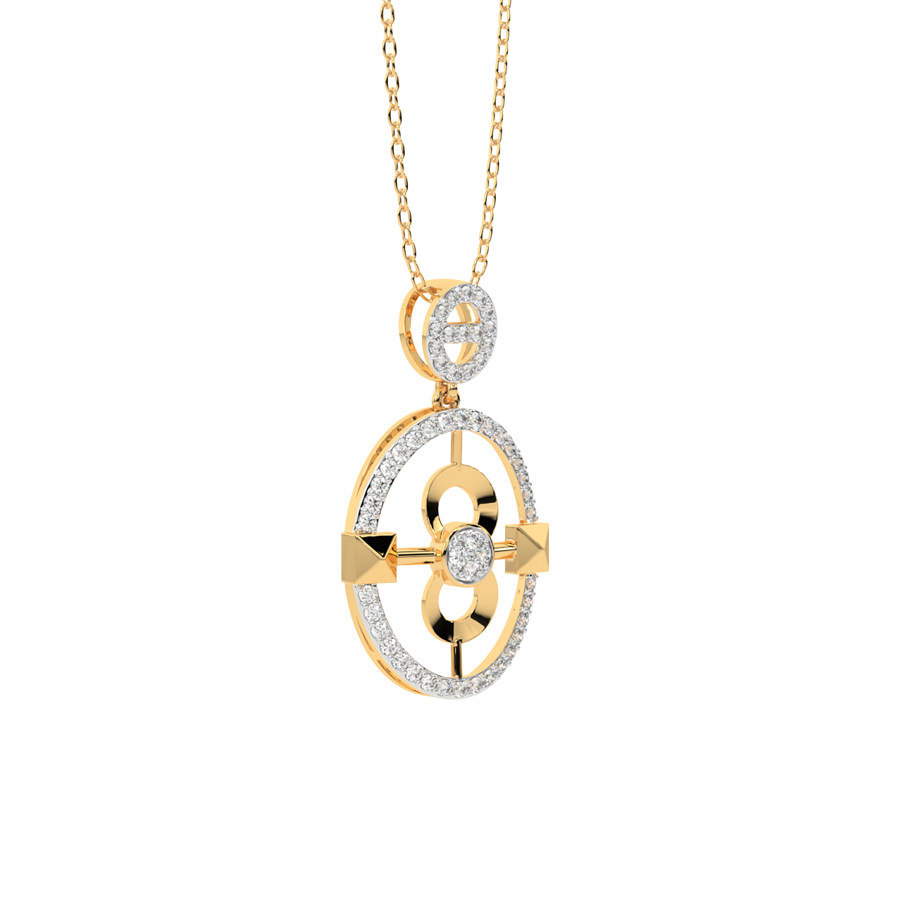 Riley Round Diamond Office Wear Pendant